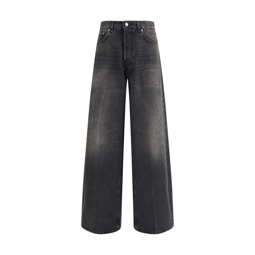 Black Cotton Relaxed Fit Jeans