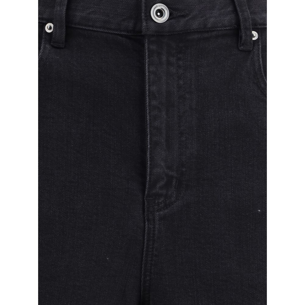 Black Cotton High-Waisted Jean