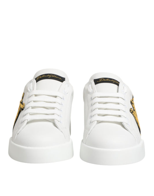 White Crown Patch Portofino Men Sneakers Shoes