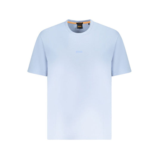 Blue Cotton Men T-Shirt
