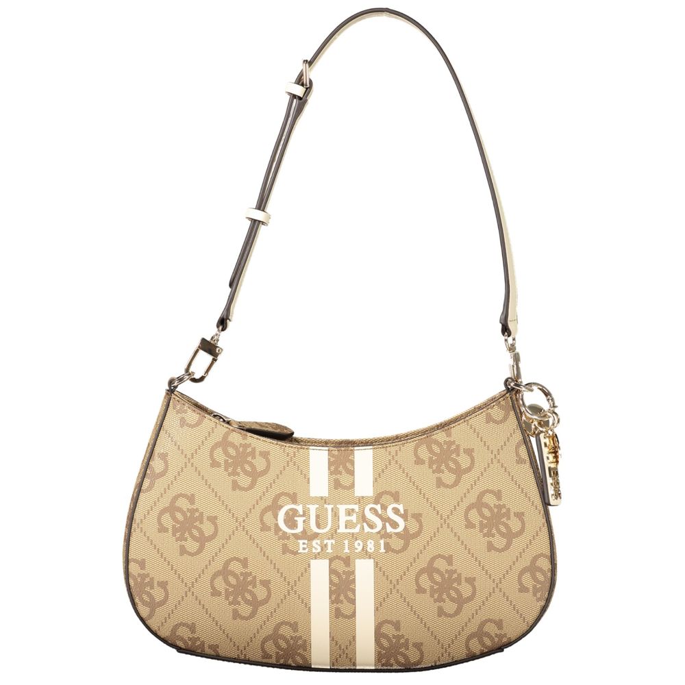 Beige Polyethylene Women Handbag
