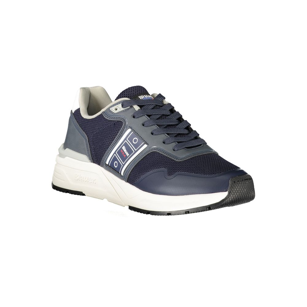 Blue Polyester Men Sneaker