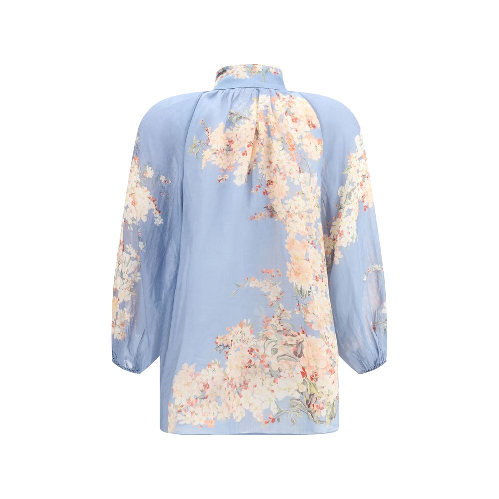 Light Blue Ramie Blouse