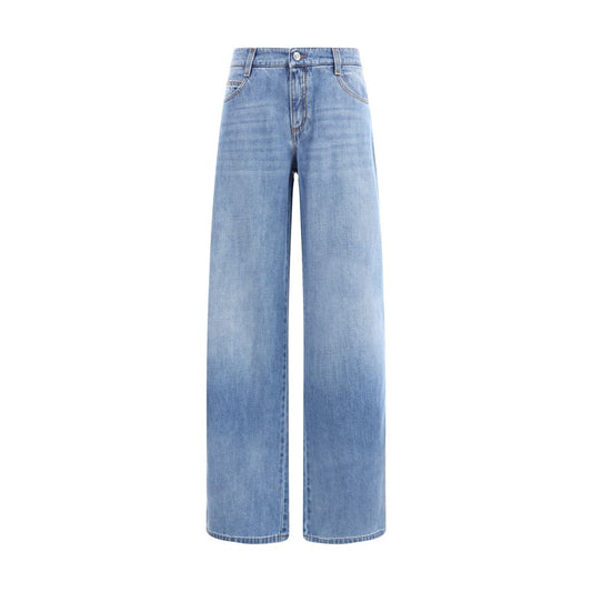 Blue Cotton Relaxed Fit Jeans