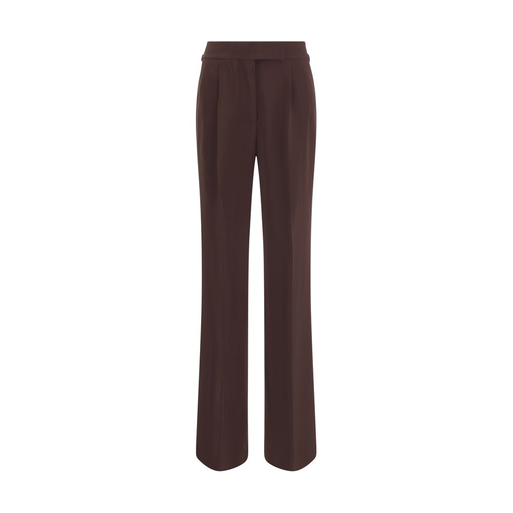 Brown Viscose Casual Pants