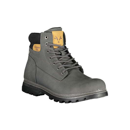 Gray Polyester Mens Boot