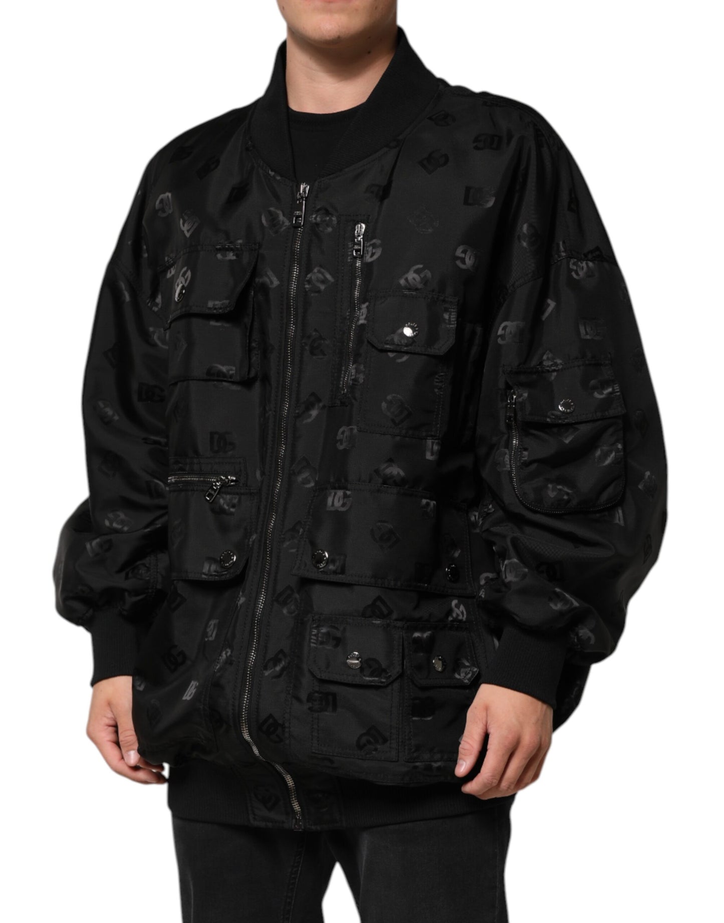 Black Cargo Windbraker Logo Mania Jacket
