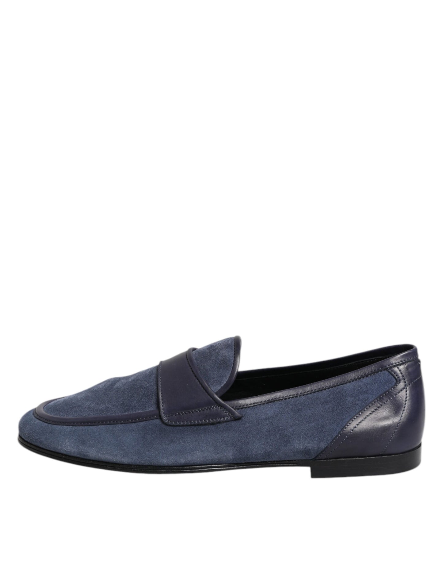Blue Suede Leather Loafers Moccasin Shoes