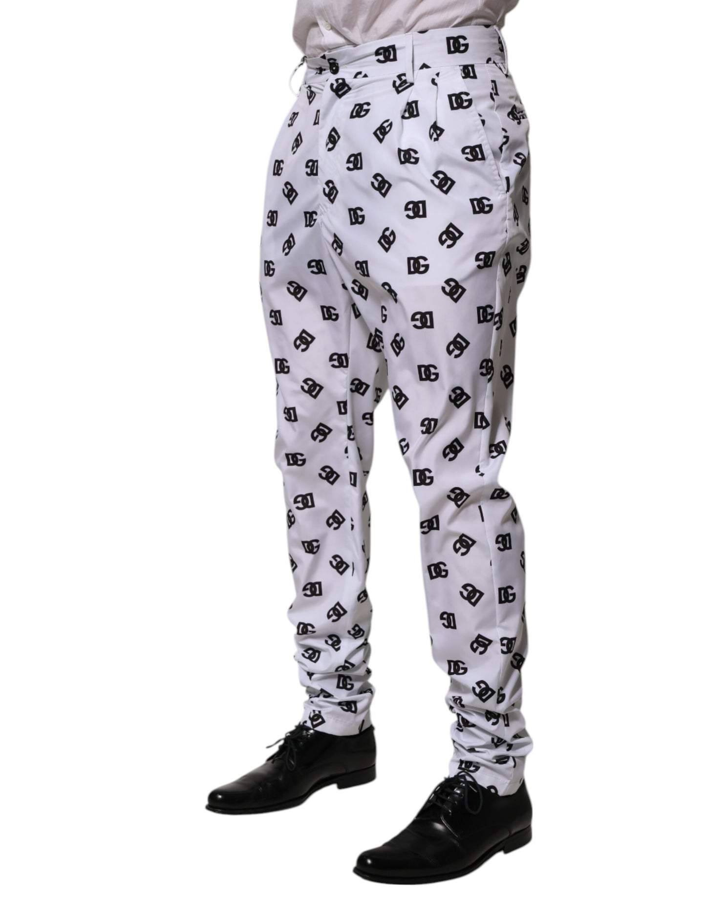 White Logo Cotton Skinny Denim Trouser Pants