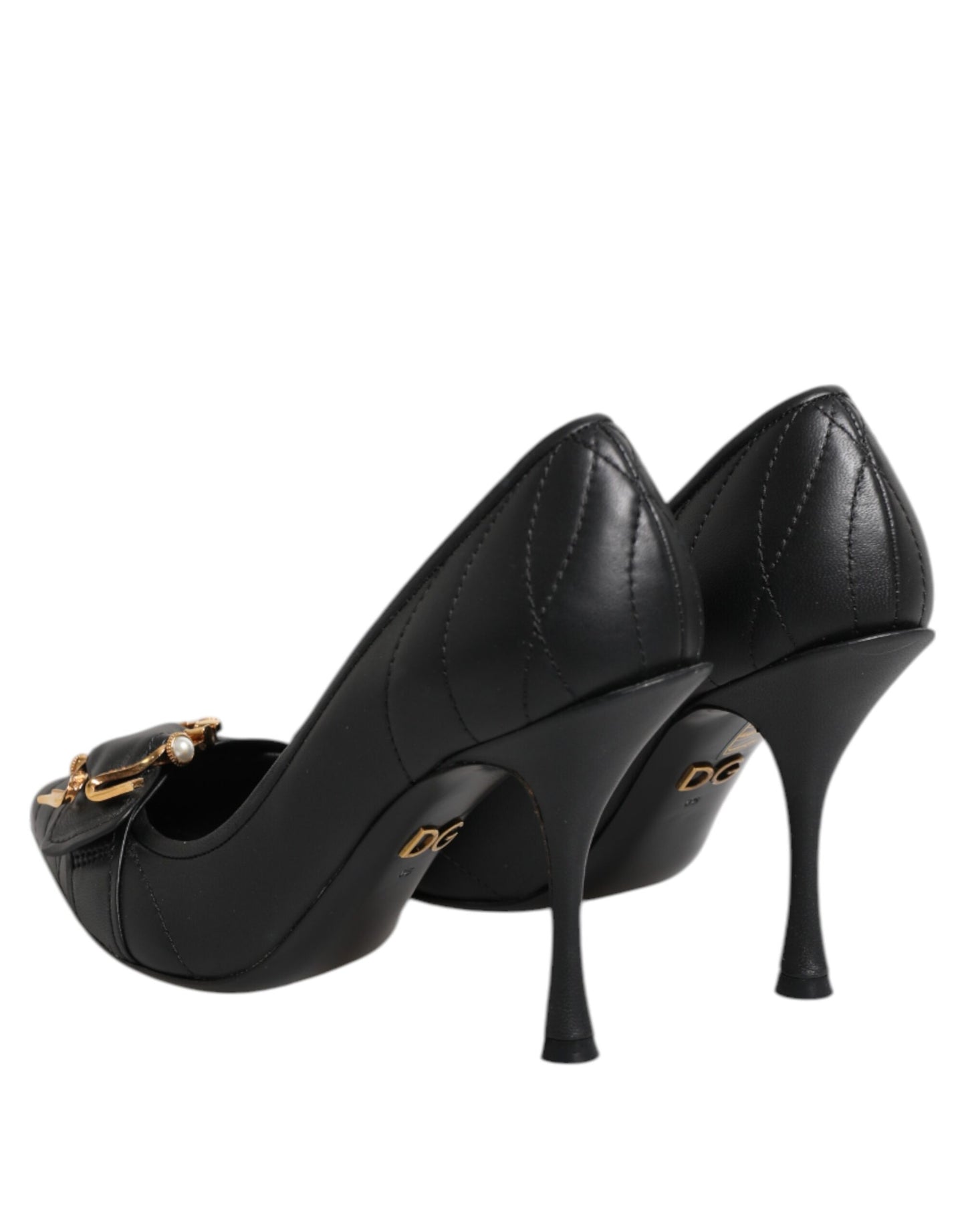 Black Devotion Leather Heels Pumps Shoes
