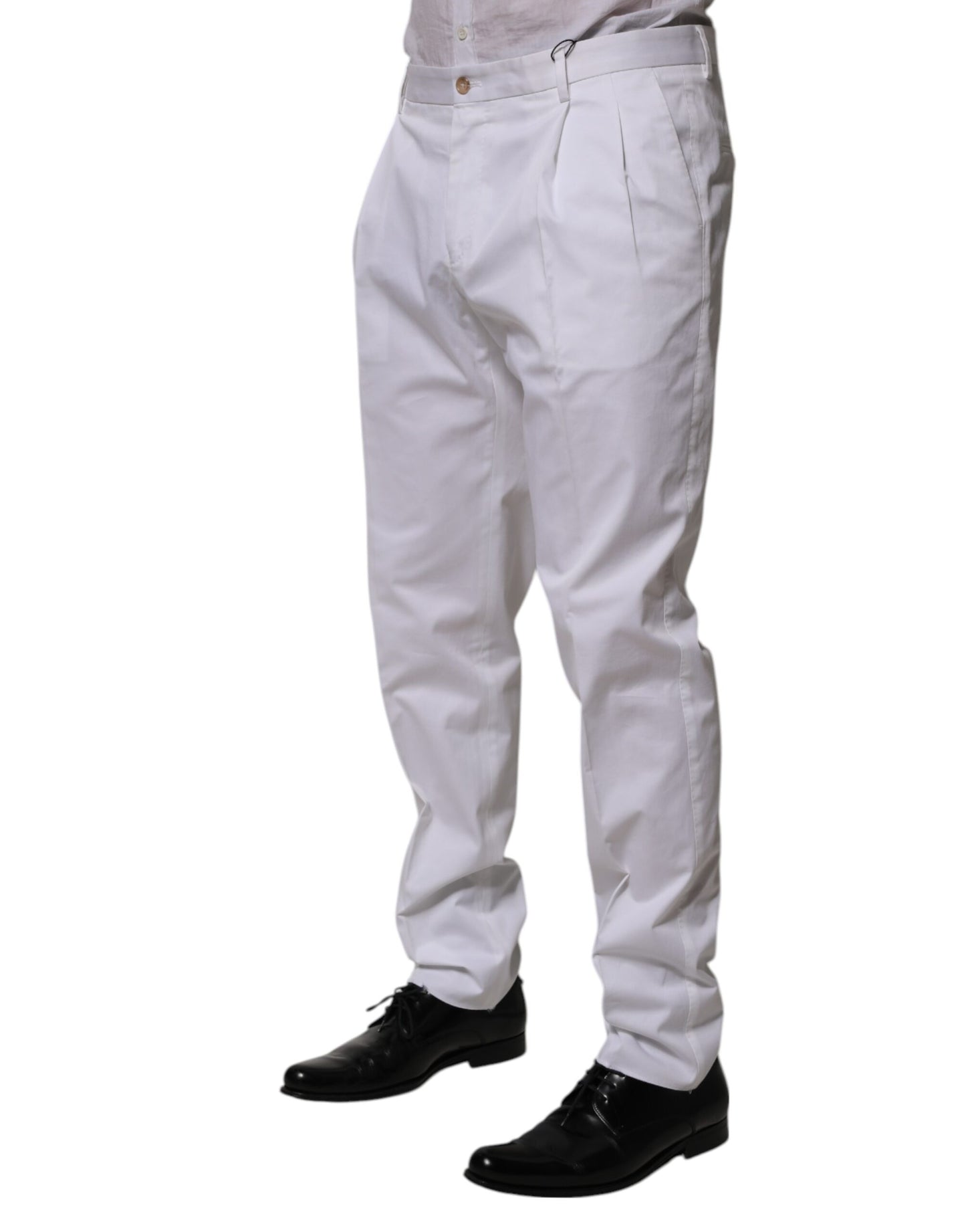 White Cotton Dress Slim Formal Trouser Pants
