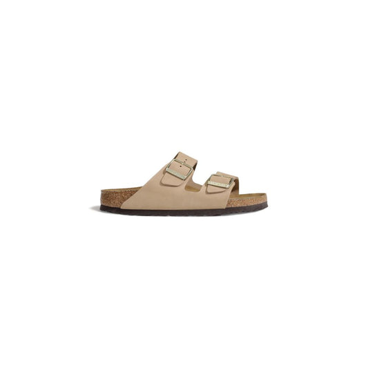 Beige Nubuc Leather Slippers