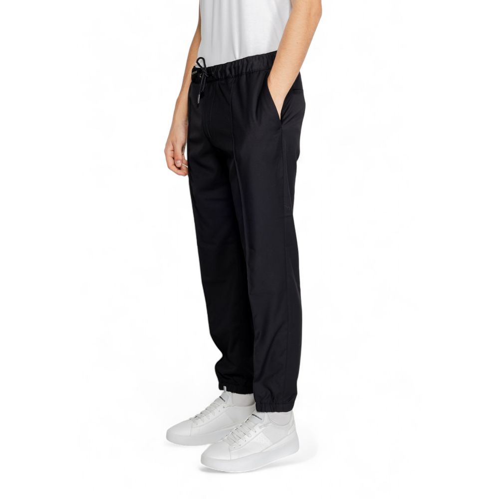 Black Polyester Athletic Pants