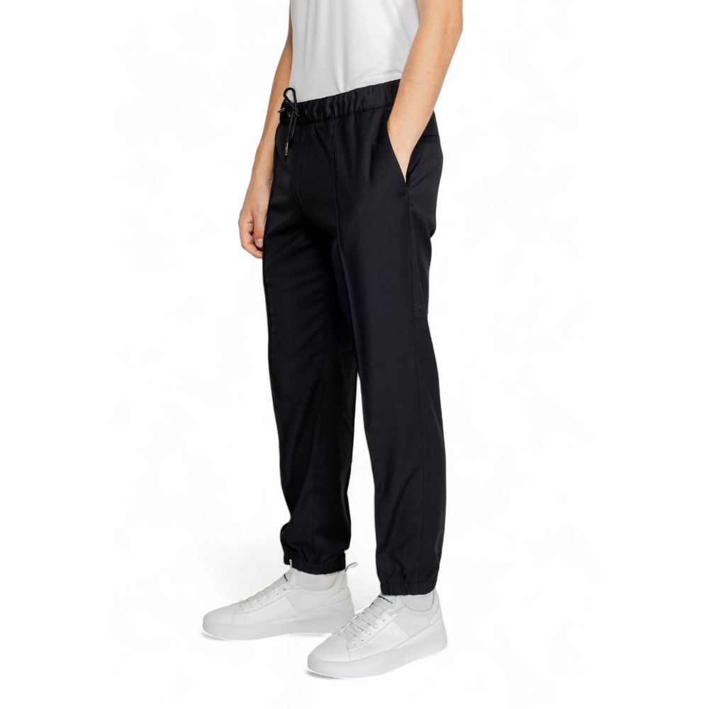 Black Polyester Athletic Pants