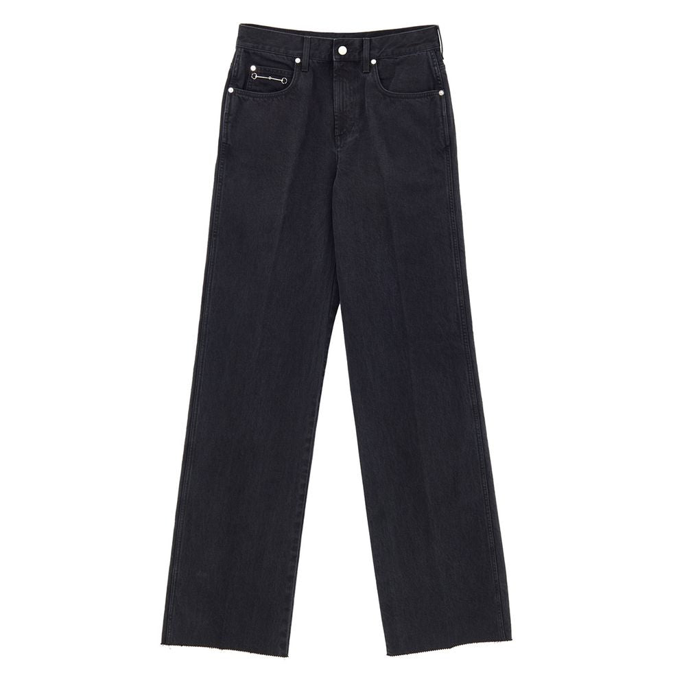 Black Cotton Relaxed Fit Jeans