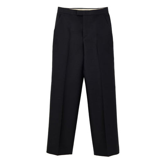 Black Cotton Casual Pants