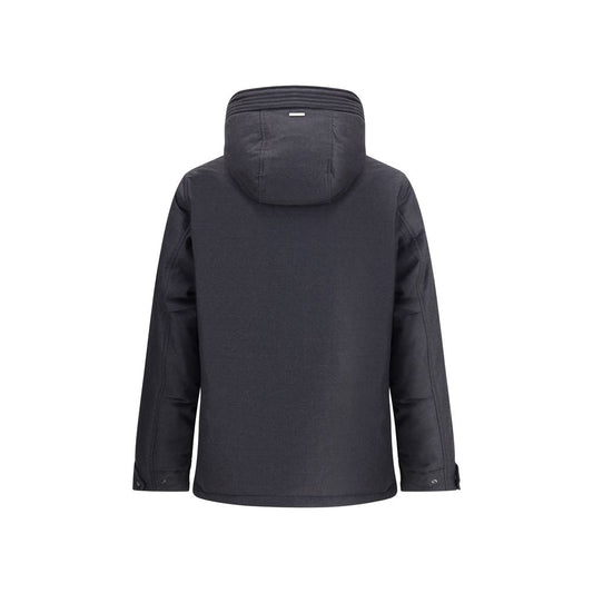 Black Fleece Wool Parka