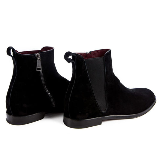Black Calfskin Men Ankle Boot