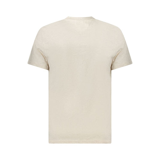 Beige Cotton Men T-Shirt