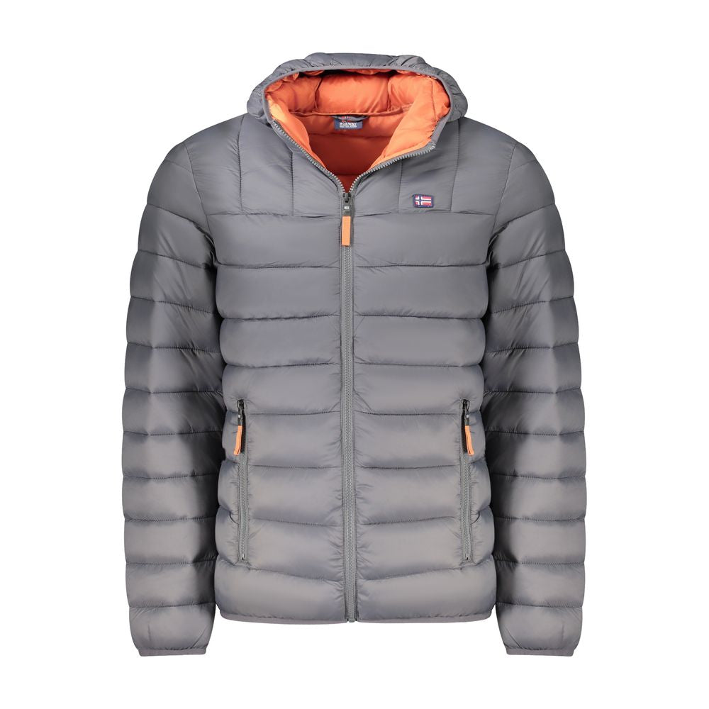 Gray Polyamide Jackets & Coat