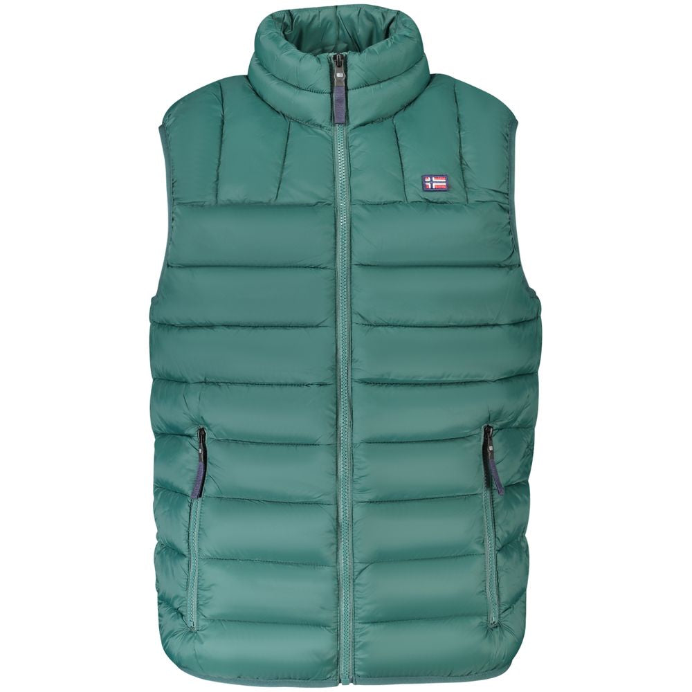 Green Polyamide Sleveless Jacket