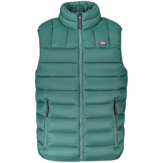 Green Polyamide Sleveless Jacket