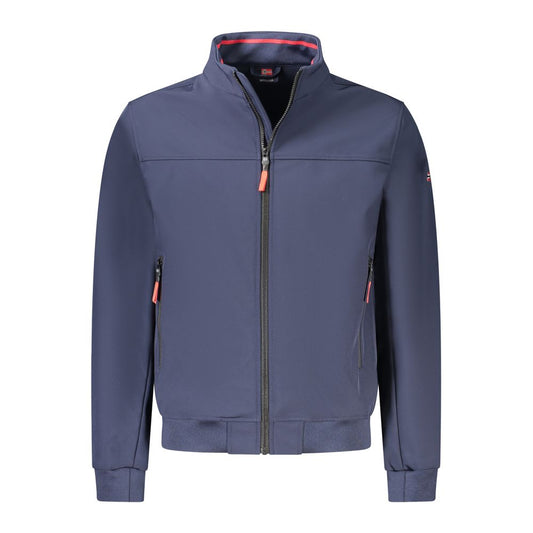 Blue Polyester Men's Jacket