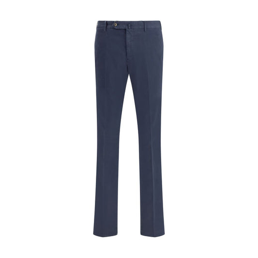 Blue Elastane Casual Pants