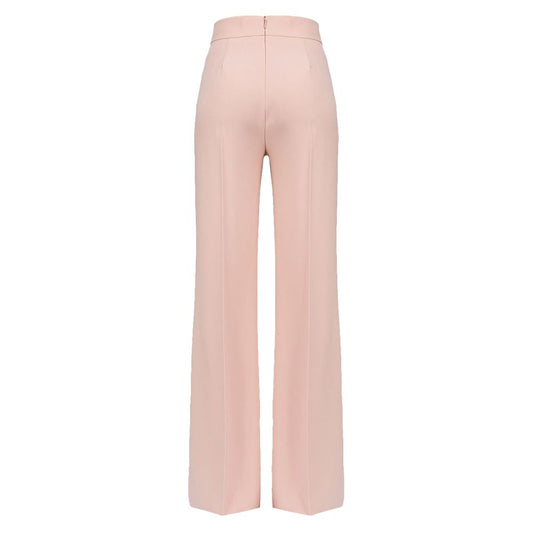 Pink Polyester Women's Trouser