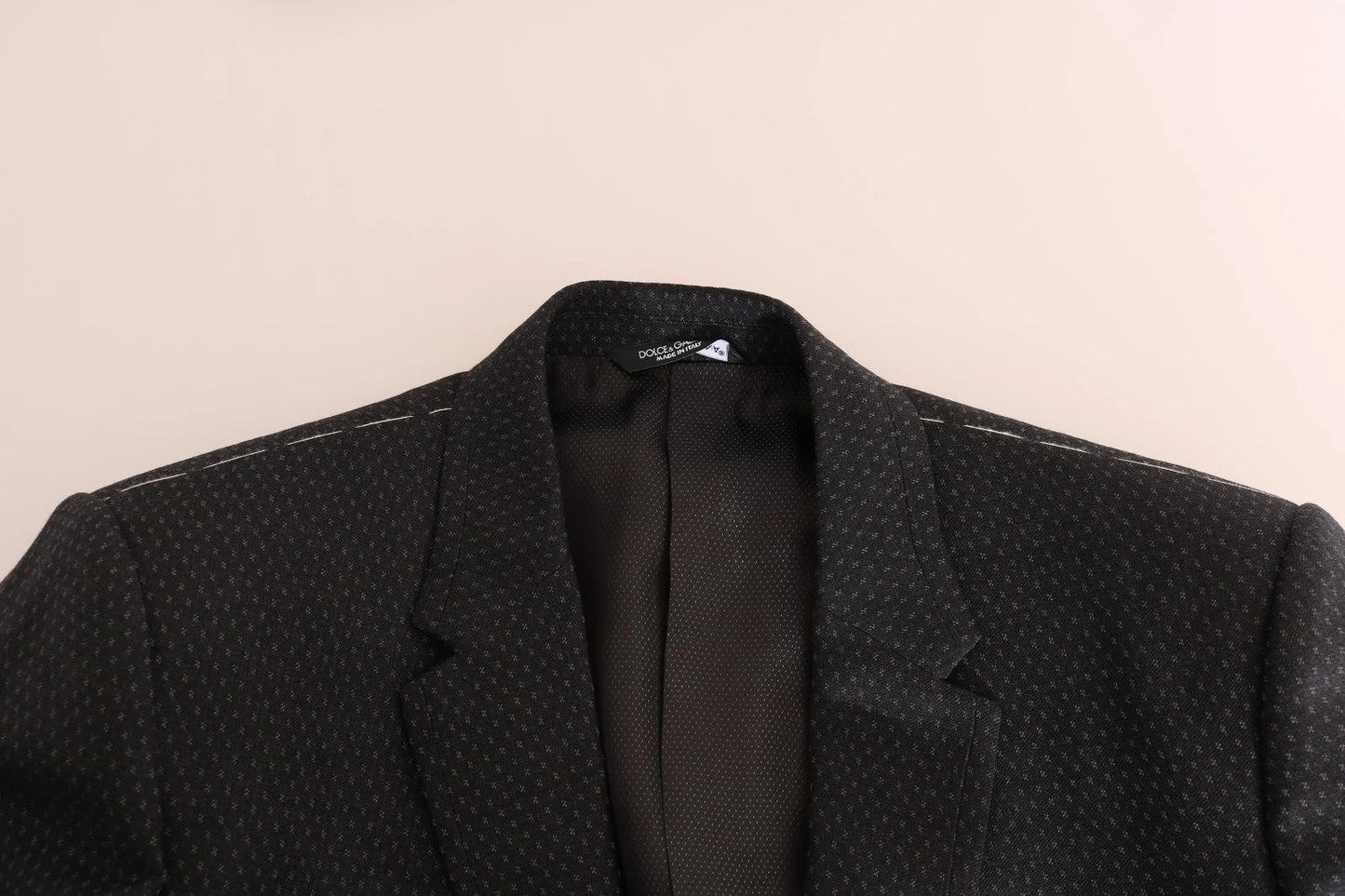 Gray Patterned Wool 3 Piece Slim Suit