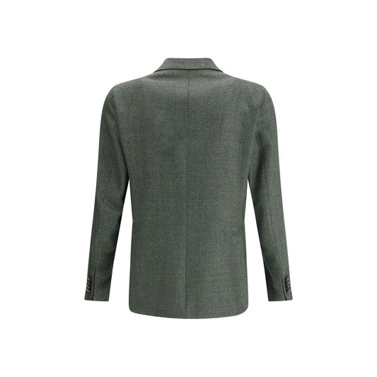 Green Fleece Wool Blazer