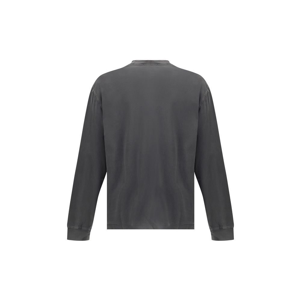 Gray Cotton Long Sleeve T-Shirt