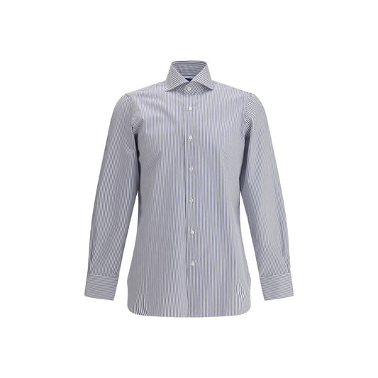 Blue Cotton Pattern Shirt