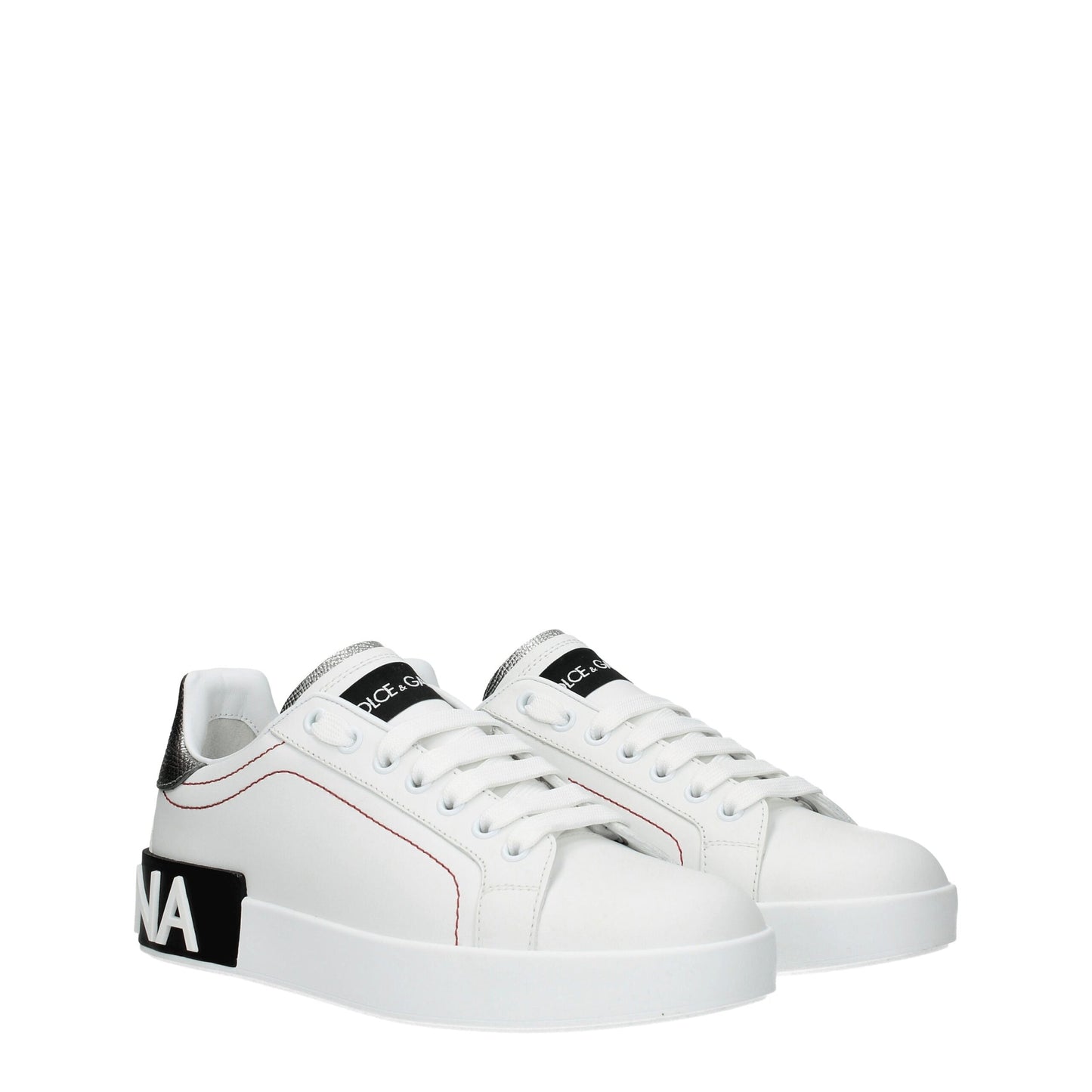 White Leather Low Top Sneakers