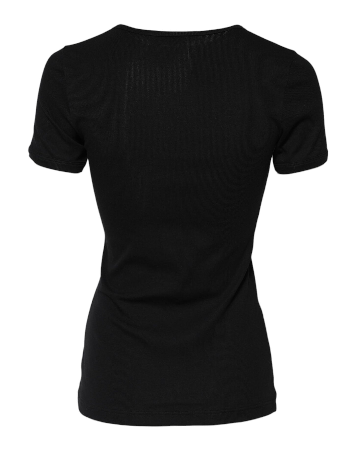 Black Cotton Henley Short Sleeves Top T-shirt