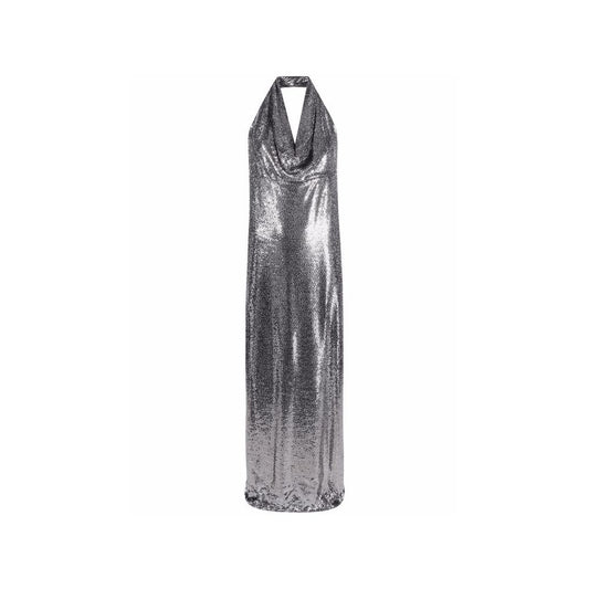Silver Elastane Cocktail Dress
