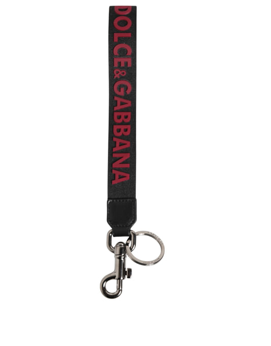 Black Red DG Logo Polyester Silver Men Keychain Keyring
