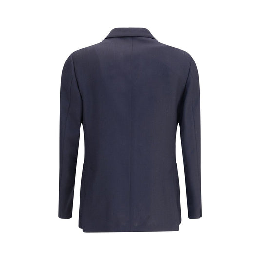 Blue Fleece Wool Blazer