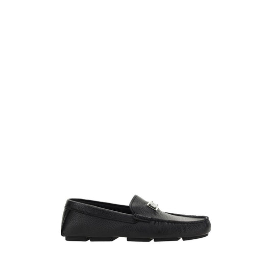 Black Rubber Slip-On Loafers