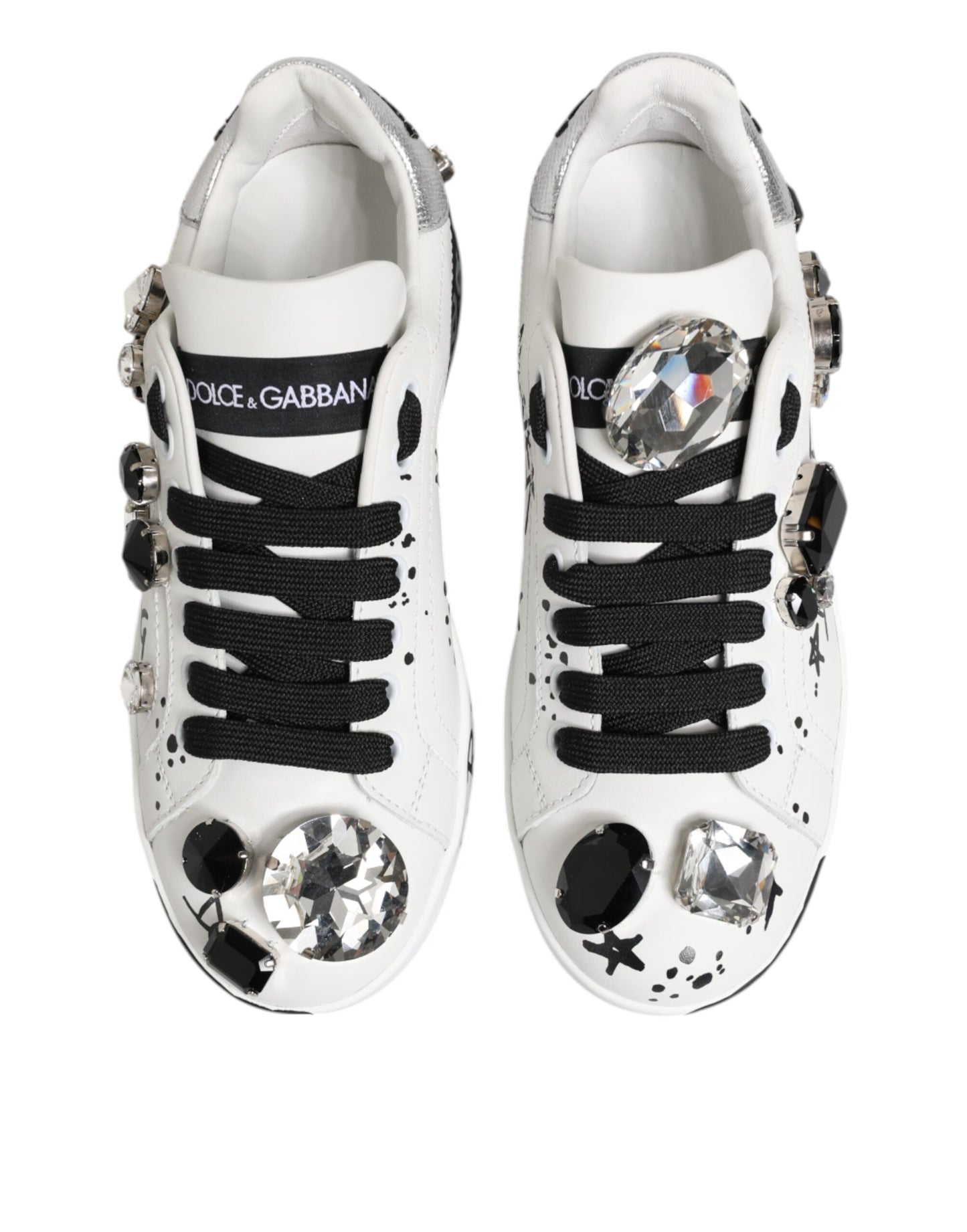 White Portofino Crystal Sneakers  Shoes