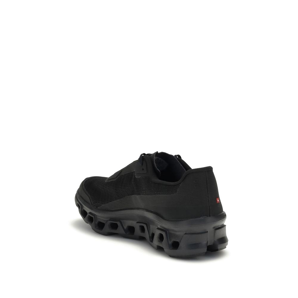 Black Recycled Polyester Athletic Sneakers