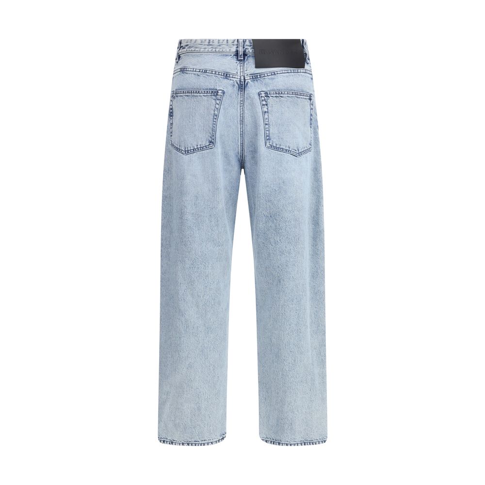 Light Blue Cotton Straight-Leg Jeans