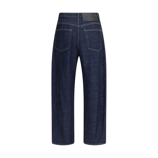 Blue Cotton Straight-Leg Jeans