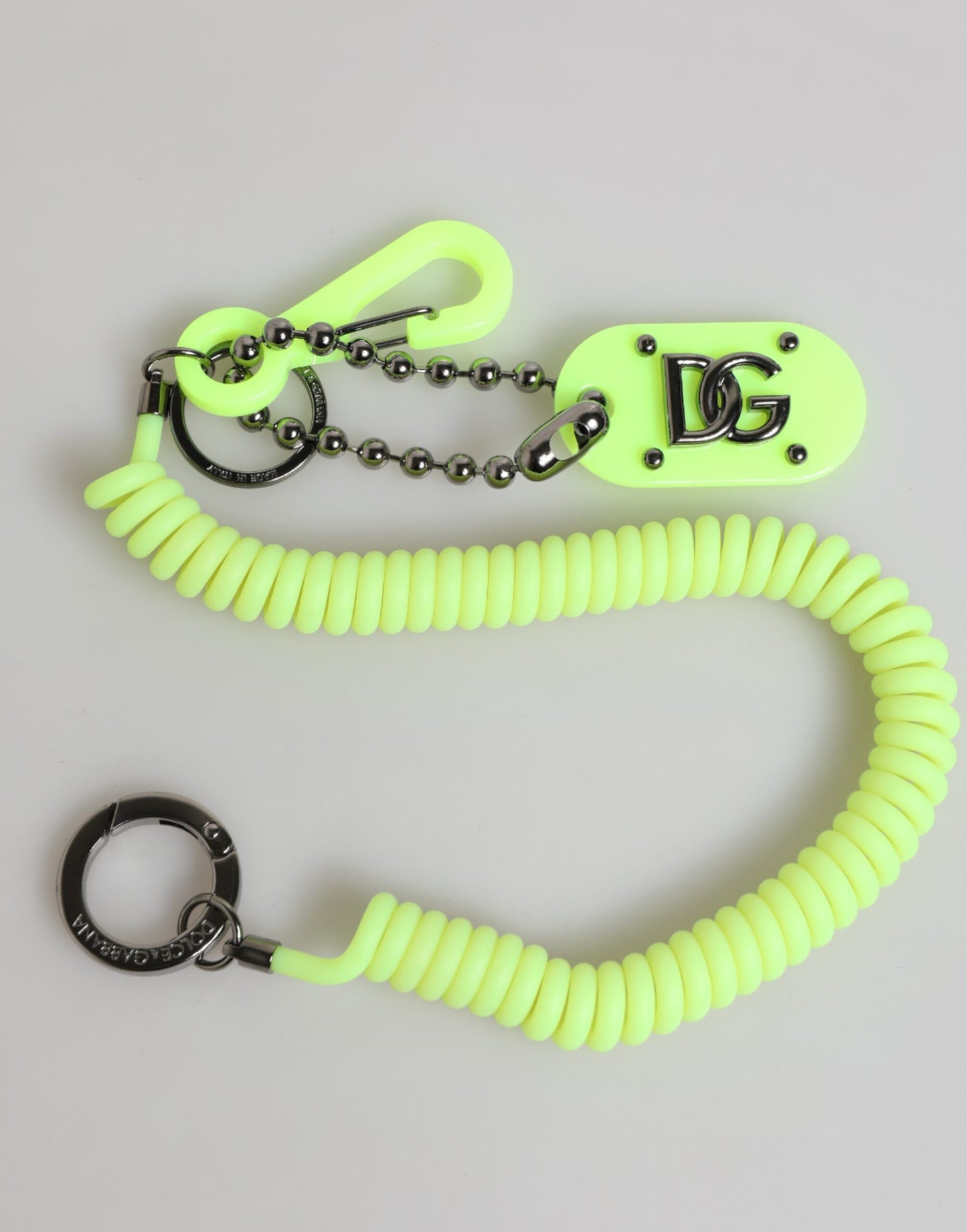 Green Springy Key Holder DG Logo Men's Keychain Keyring