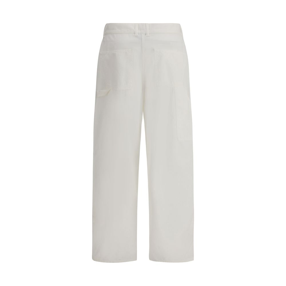 Cream Cotton Cargo Pants