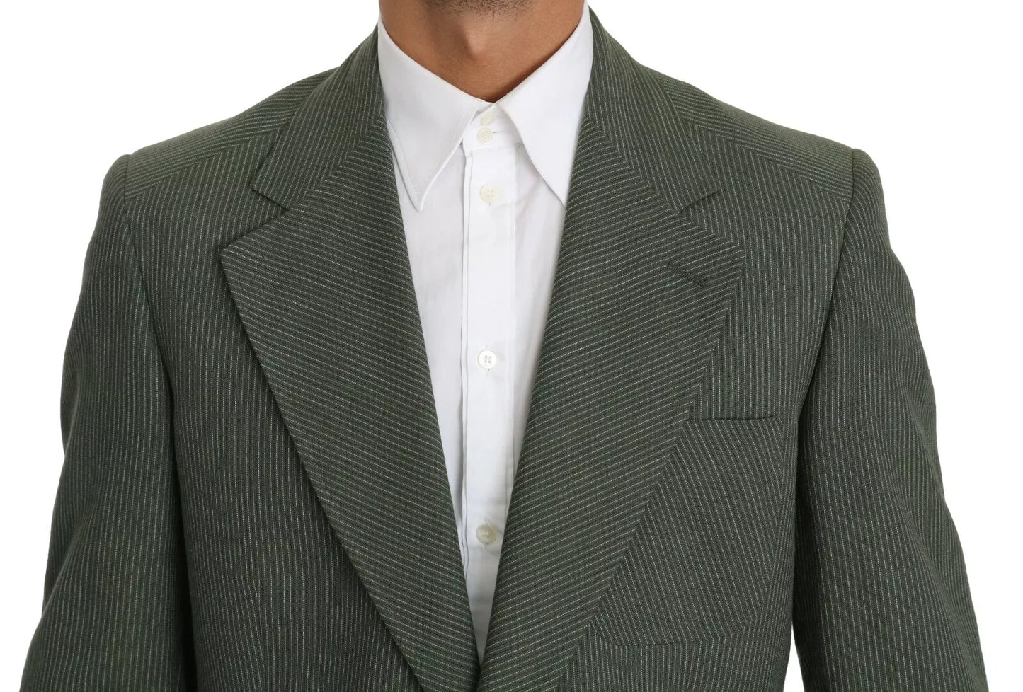 Green Linen Blazer One Piece Single Breasted Jacket