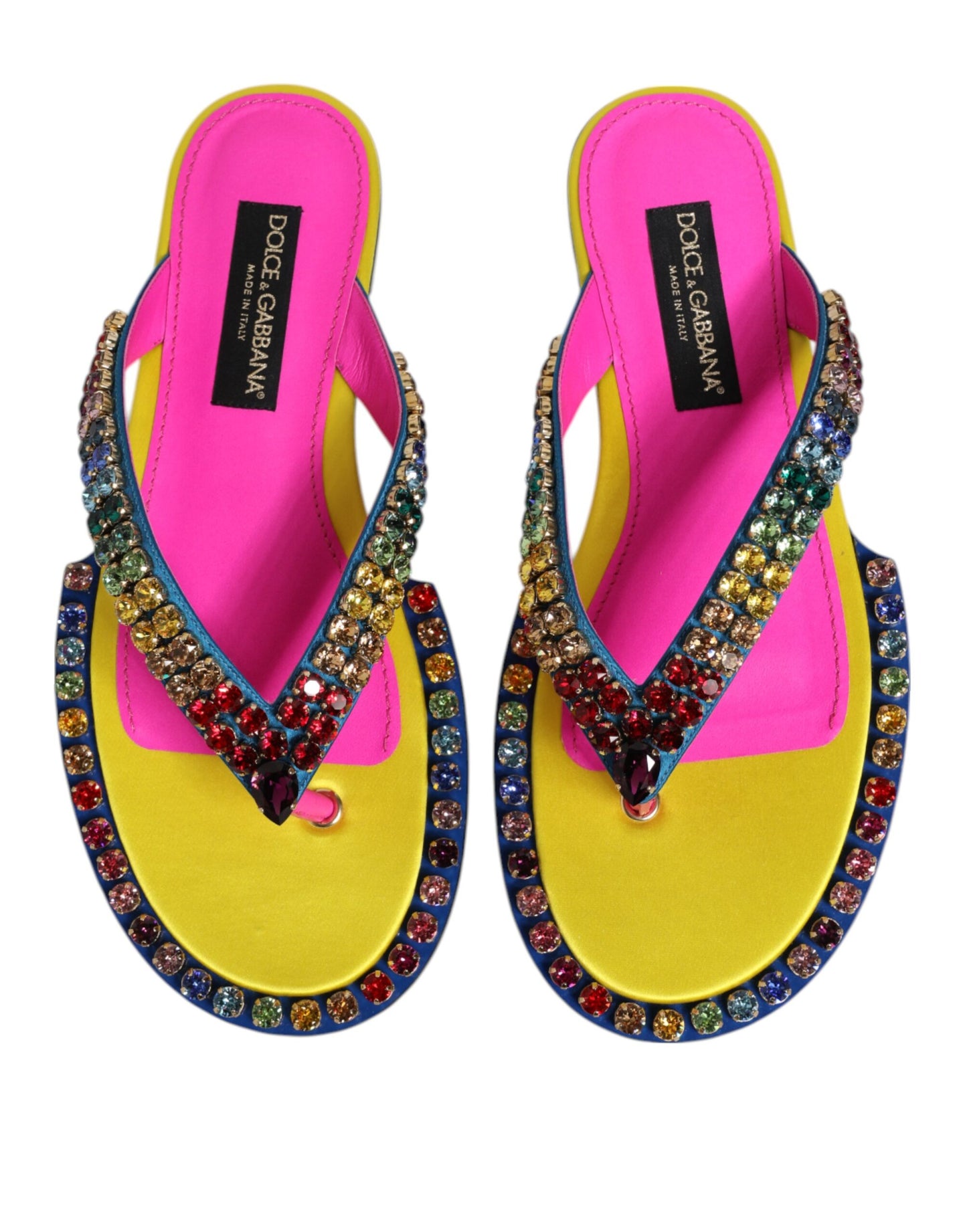 Multicolor Rhinestone Flip Flop Flat Sandals Shoes