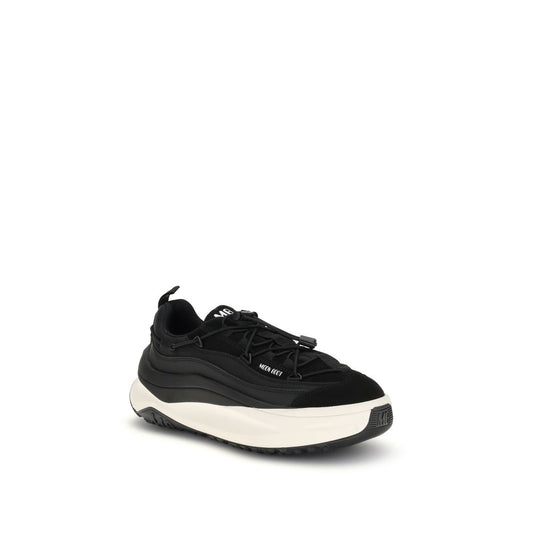 Black Polyester Athletic Sneakers