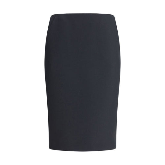 Black Recycled Polyester Midi Skirt