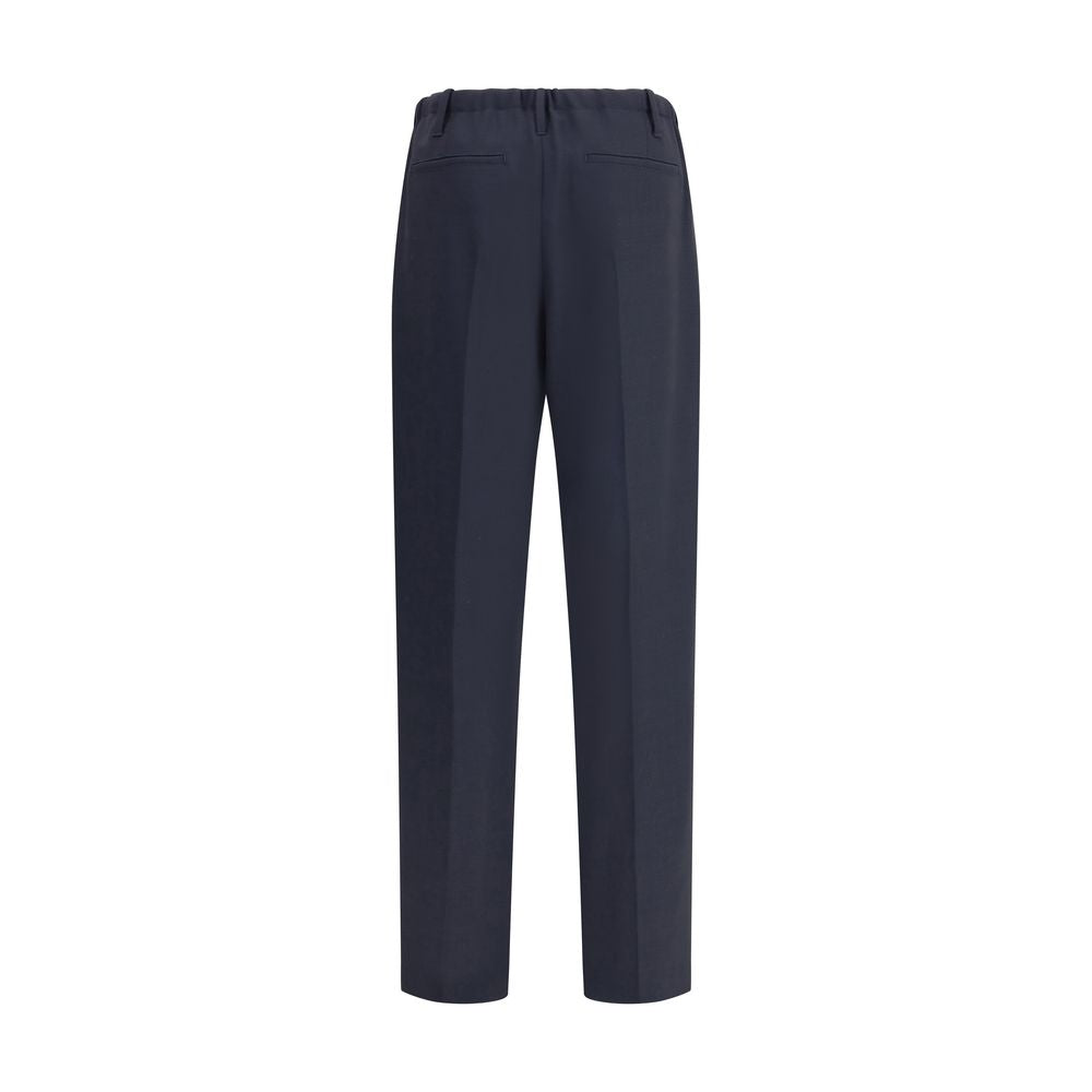Gray Fleece Wool Casual Pants
